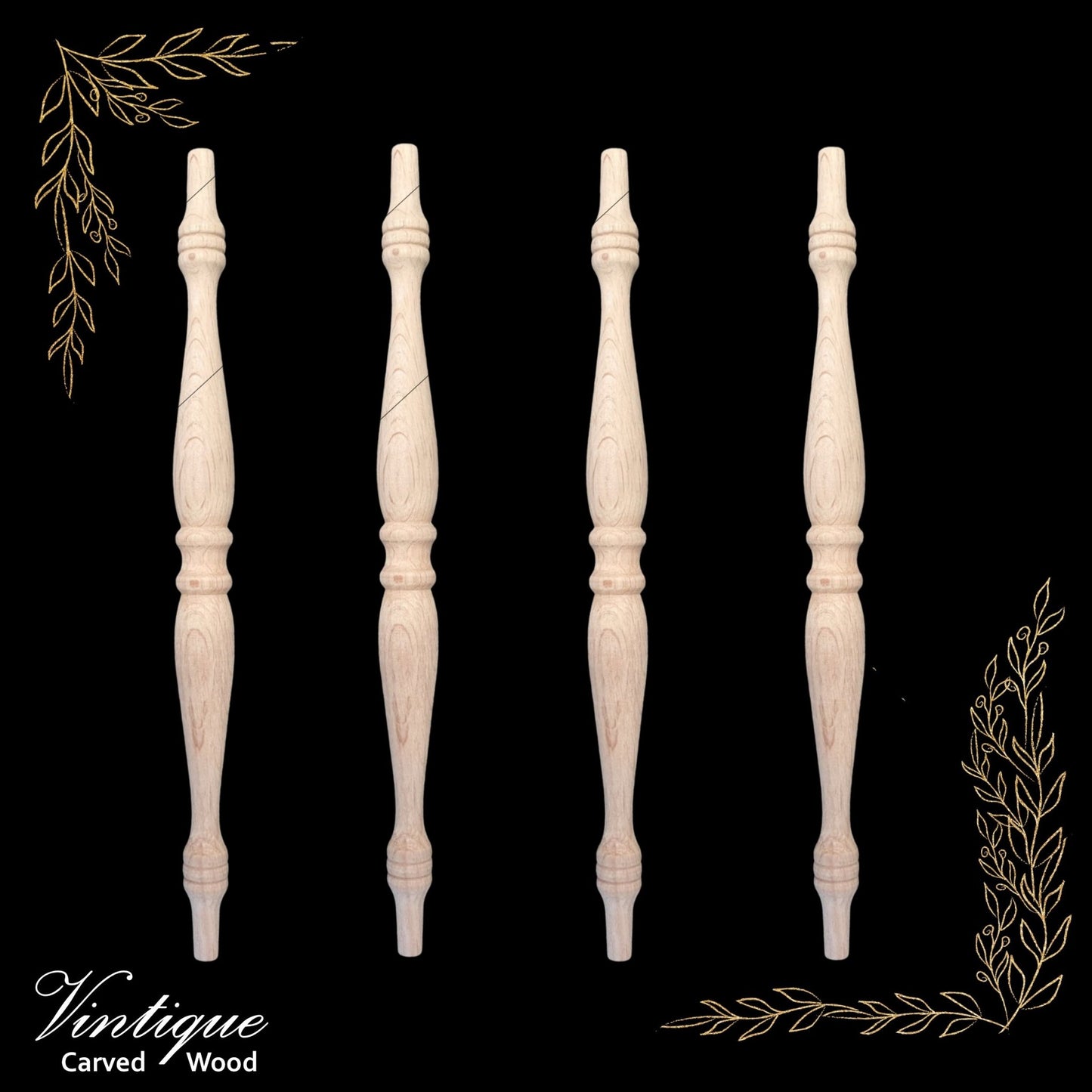 Woodcraft Oak Emperess Wooden Spindle 280mm x 22mm (each)-Vintique Concepts