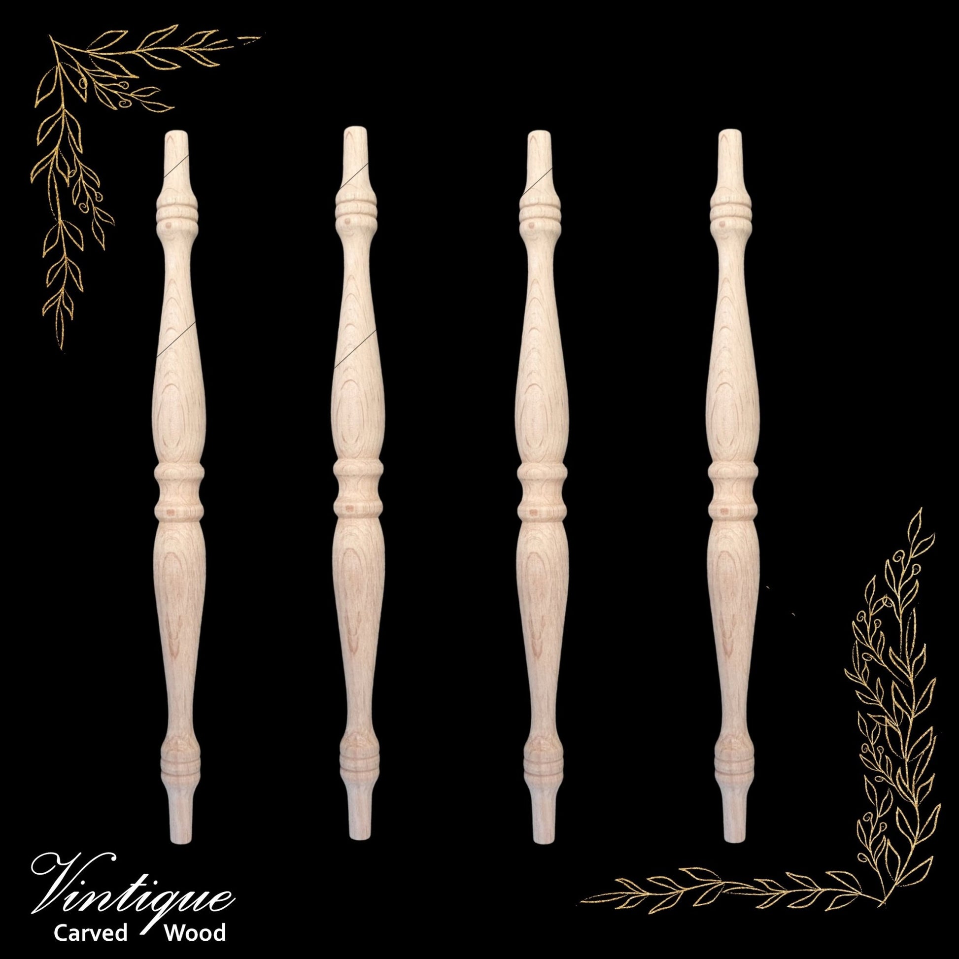 Woodcraft Oak Emperess Wooden Spindle 280mm x 22mm (each)-Vintique Concepts