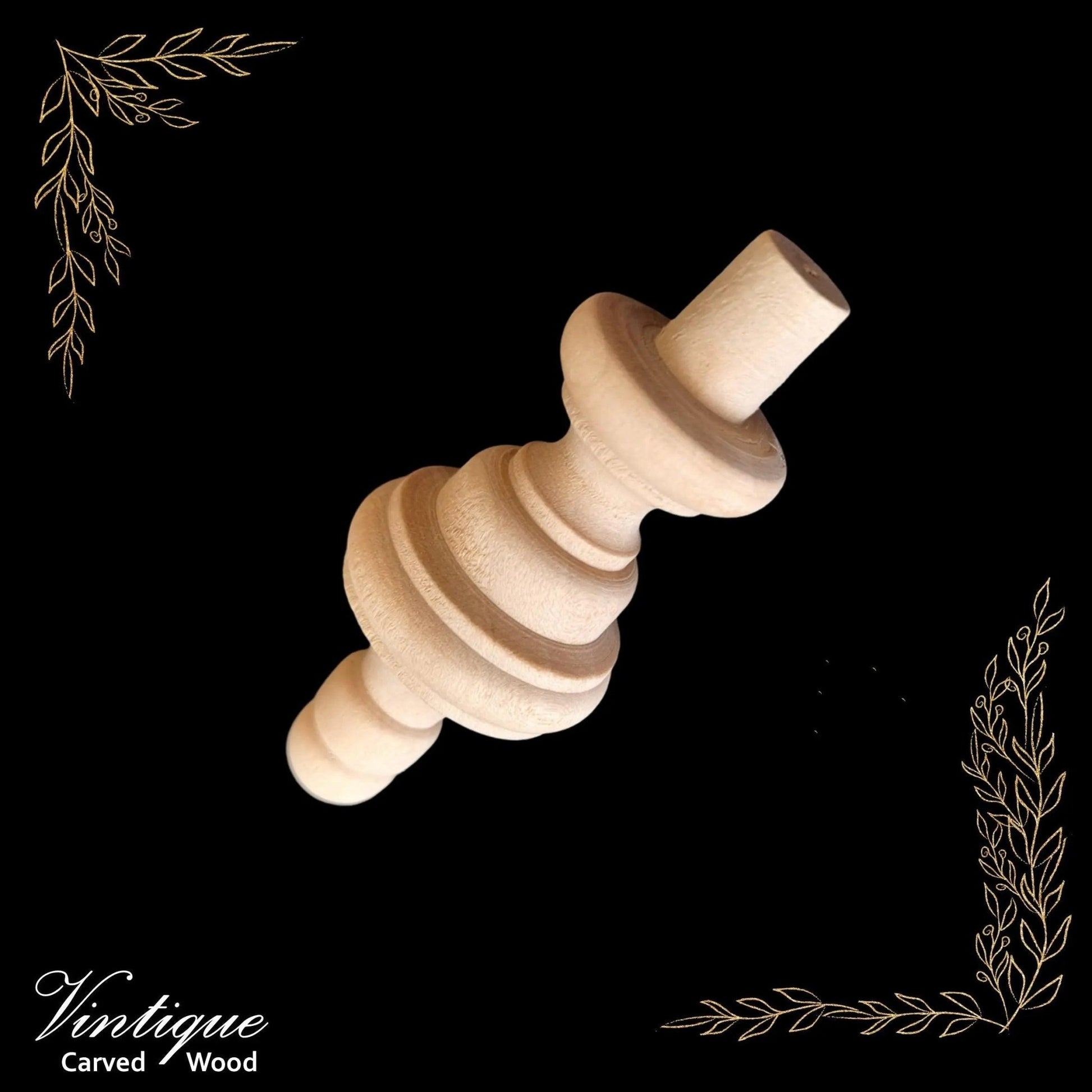 Woodcraft Prince's Wood Finial 70mm x 28mm Birch (each)-Vintique Concepts