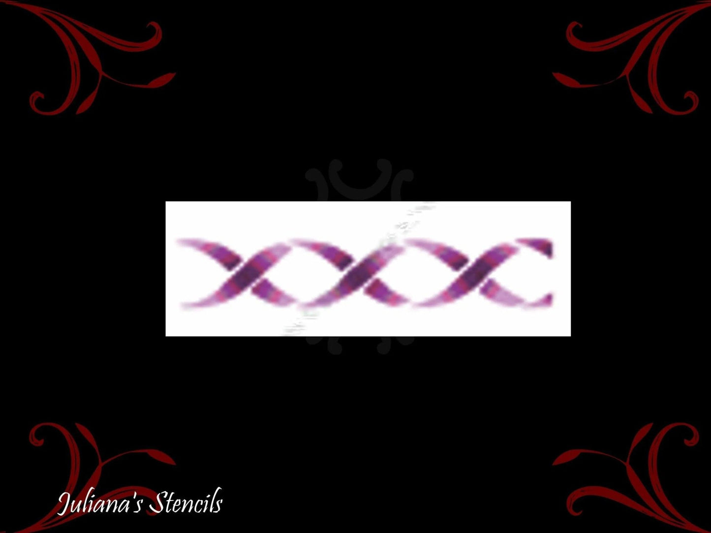 Woven Ribbons border contemporary furniture paint stencil 355mm x 75mm-Vintique Concepts