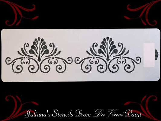 Wrought Iron border vintage furniture Chalk paint stencil 455mm x 150mm-Vintique Concepts