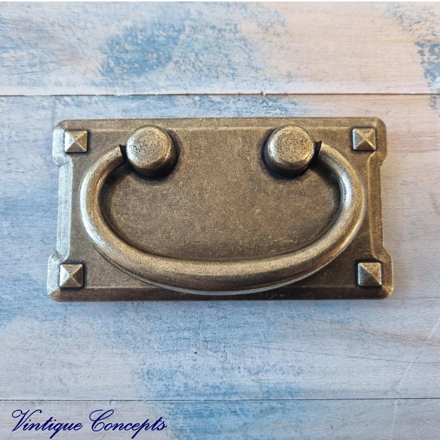 Ye Olde Bronze swing bail cabinet / drawer handle 96mm x 52mm-Vintique Concepts