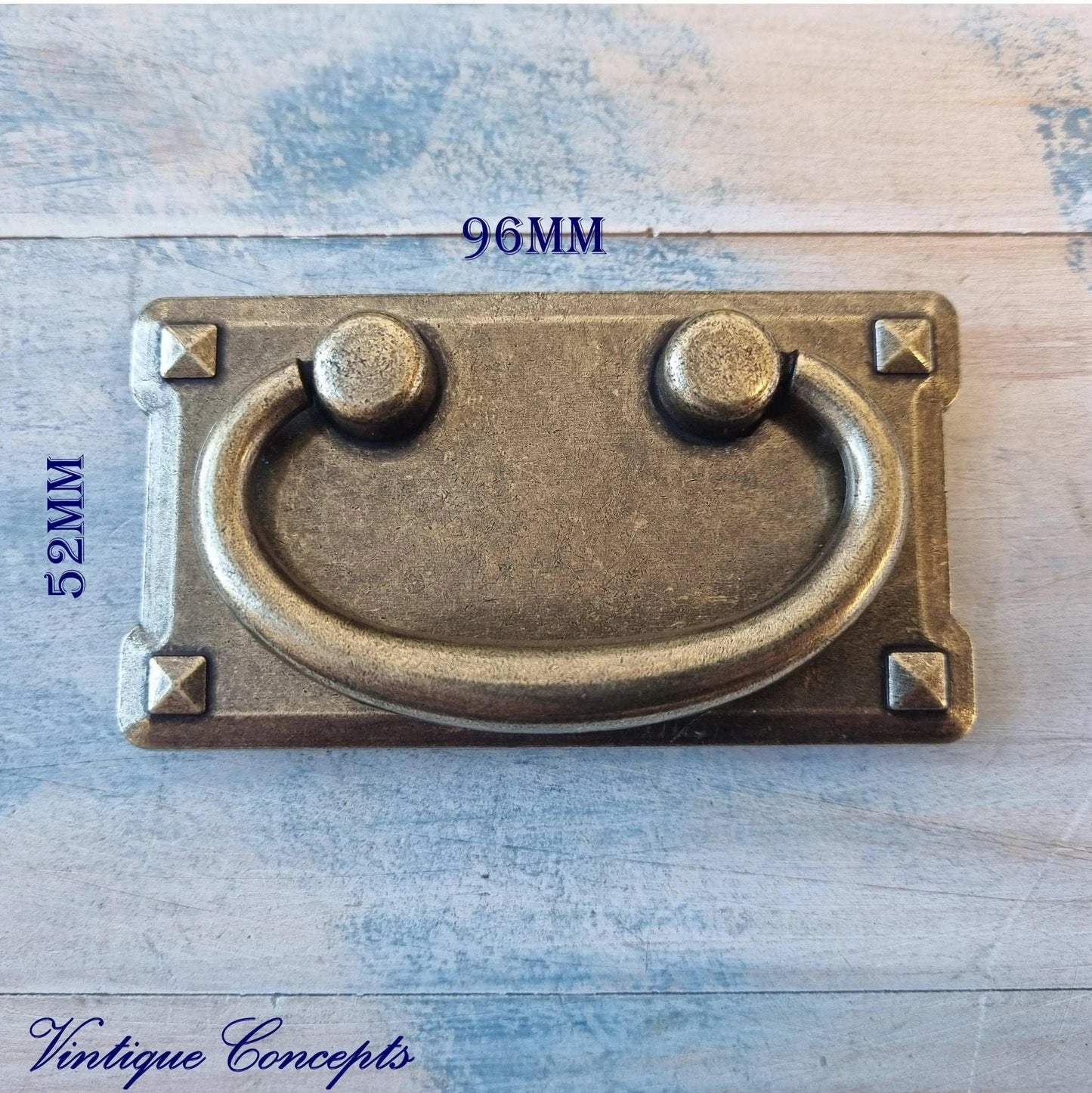 Ye Olde Bronze swing bail cabinet / drawer handle 96mm x 52mm-Vintique Concepts