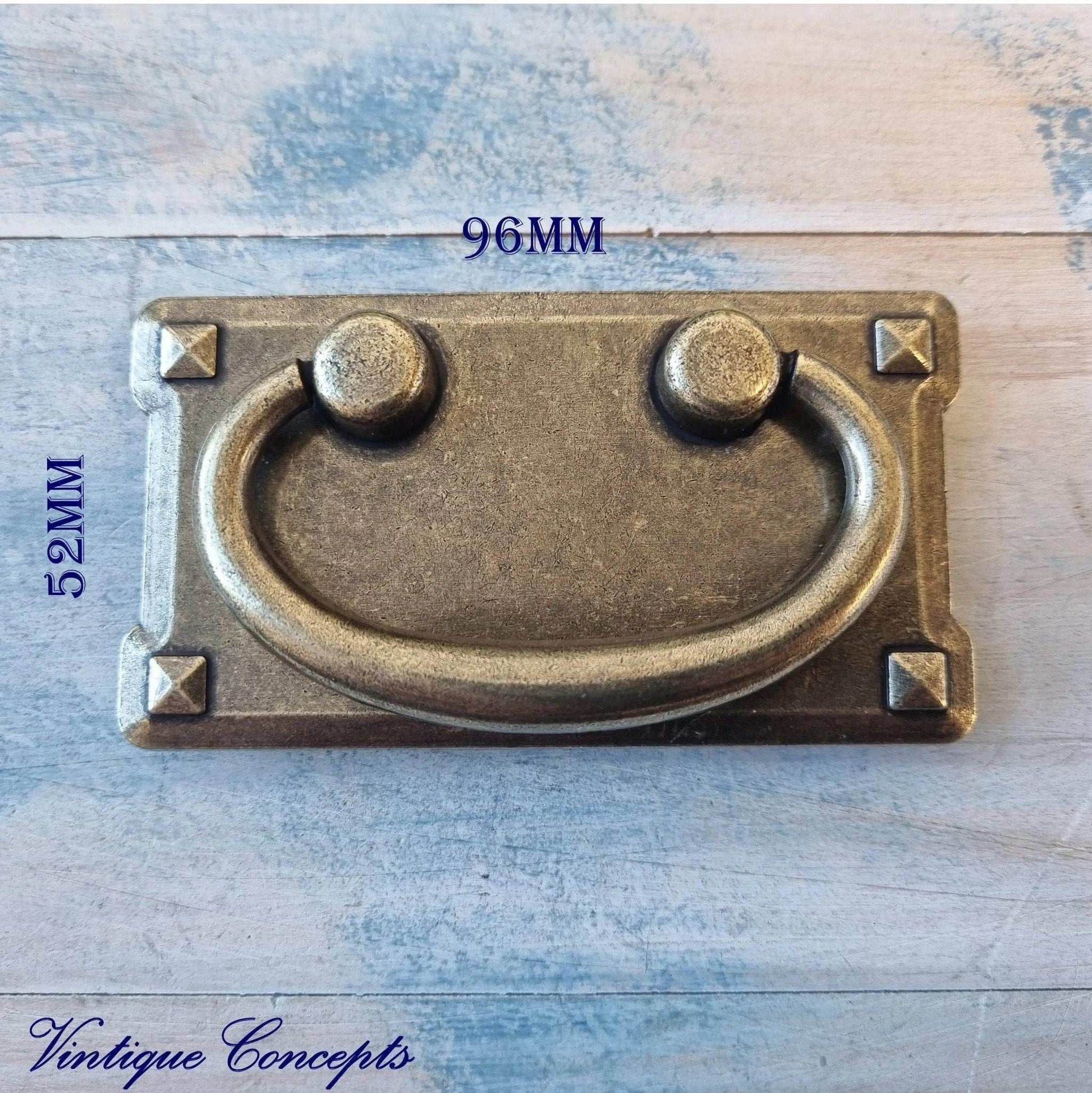 Ye Olde Bronze swing bail cabinet / drawer handle 96mm x 52mm-Vintique Concepts