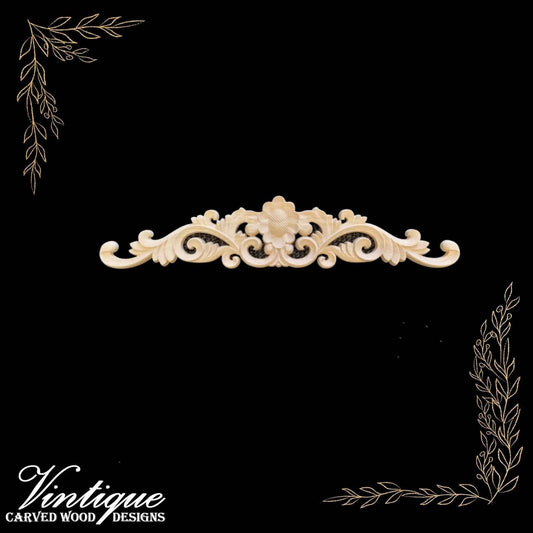 Ye  Royal Garden Flower  Centre Wooden Applique 30cm x 8cm