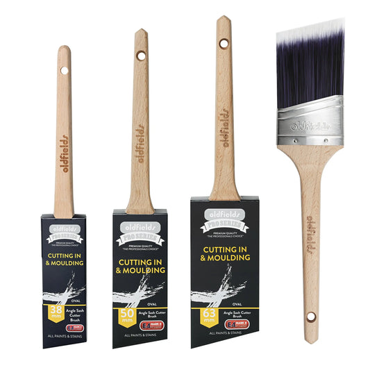 Pro Series Oval Angle Cutter Paint Brushes from Oldfields (Various sizes) - Vintique Concepts