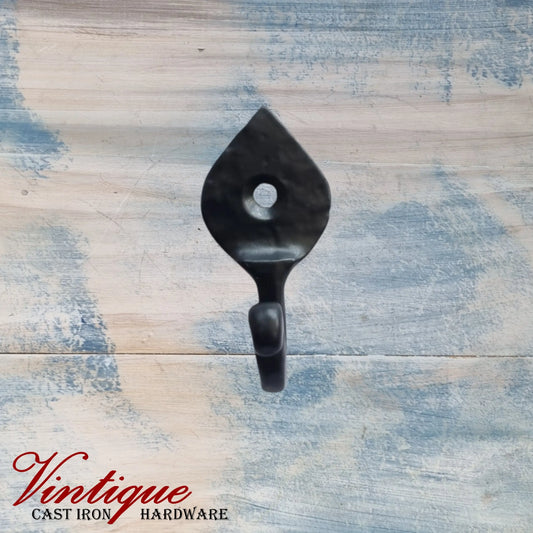 Cast Iron Small SPEARHEAD single prong hook 40mm long - Vintique Concepts