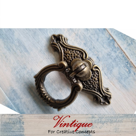 Bronze Ring (31mm) with base plate (70mm)Drawer Handle - Vintique Concepts