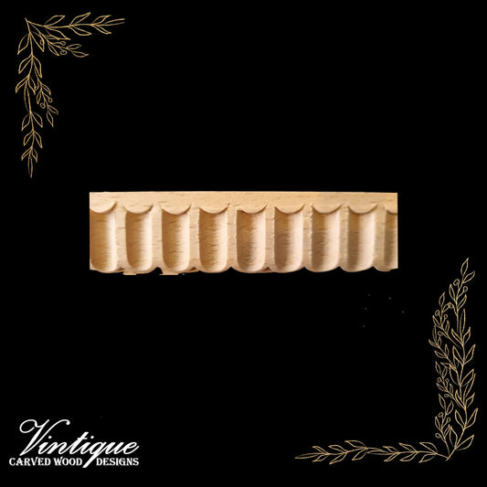Small Fluted Wood border trim moulding 25mm wide - Vintique Concepts