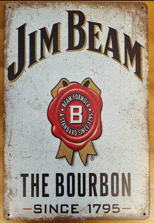 Jim Beam The Boubon...Tin Sign-Since 1795 30cm x 20cm - Vintique Concepts