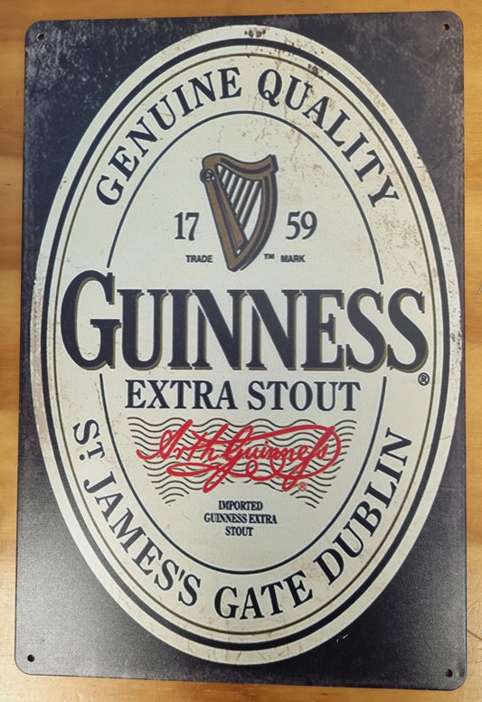 Guinness Extra Stout...Tin Sign-Dublin-30cm x 20cm - Vintique Concepts